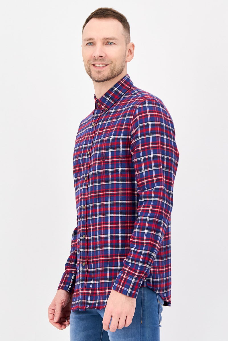 Chaps Men Performance Fit Plaid Long Sleeve Casual Shirt, Multicolor - Image 3